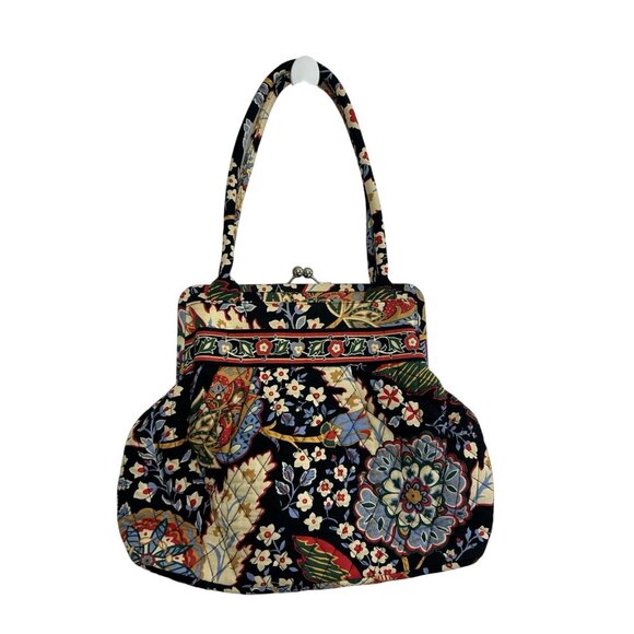 Vera Bradley Alice Versailles Shoulder Handbag Floral Quilted Kiss Clasp Paisley - Picture 12 of 16